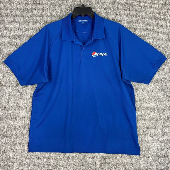 PEPSI UNIFORM POLO SHIRT MENS XXL BLUE COLLAR SODA COOLPLUS‎ WICKING - Picture 1 of 11